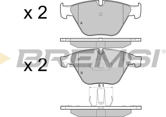 Bremsi BP3452 - Kit pastiglie freno, Freno a disco autozon.pro