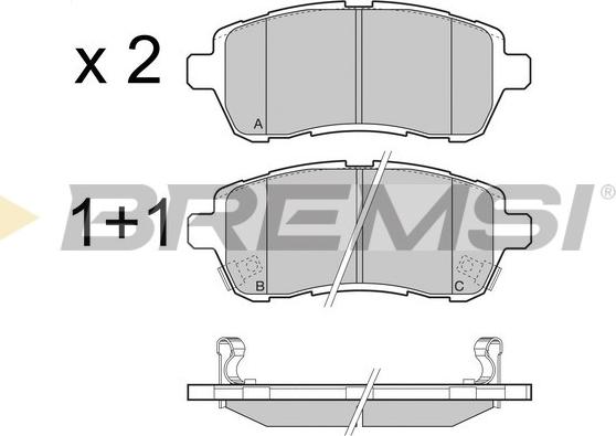 Bremsi BP3466 - Kit pastiglie freno, Freno a disco autozon.pro