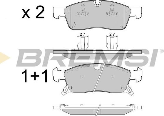 Bremsi BP3460 - Kit pastiglie freno, Freno a disco autozon.pro