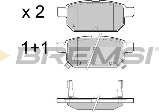 Bremsi BP3467 - Kit pastiglie freno, Freno a disco autozon.pro