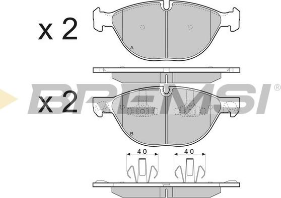 Bremsi BP3409 - Kit pastiglie freno, Freno a disco autozon.pro