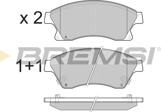 Bremsi BP3404 - Kit pastiglie freno, Freno a disco autozon.pro