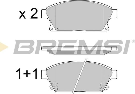 Bremsi BP3405 - Kit pastiglie freno, Freno a disco autozon.pro