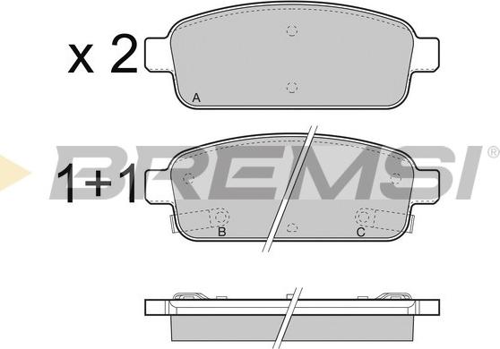 Bremsi BP3406 - Kit pastiglie freno, Freno a disco autozon.pro