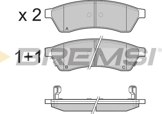 Bremsi BP3400 - Kit pastiglie freno, Freno a disco autozon.pro