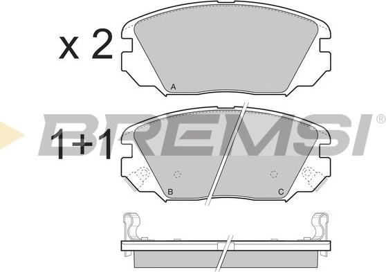 Bremsi BP3401 - Kit pastiglie freno, Freno a disco autozon.pro