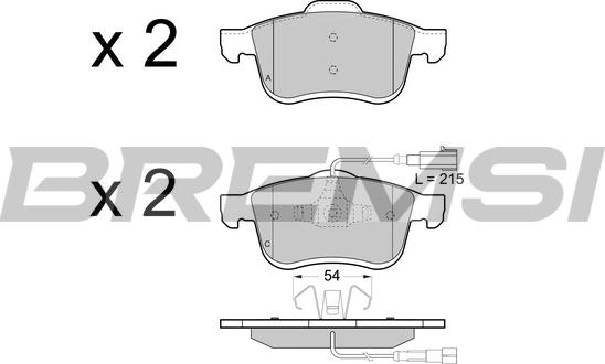 Bremsi BP3413 - Kit pastiglie freno, Freno a disco autozon.pro