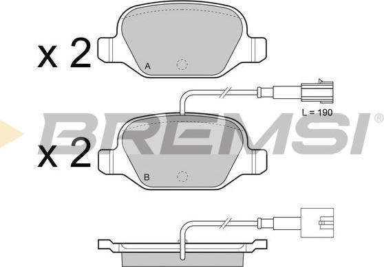 Bremsi BP3489 - Kit pastiglie freno, Freno a disco autozon.pro