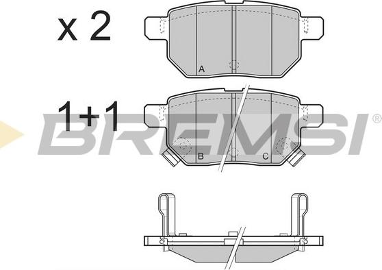 Bremsi BP3485 - Kit pastiglie freno, Freno a disco autozon.pro