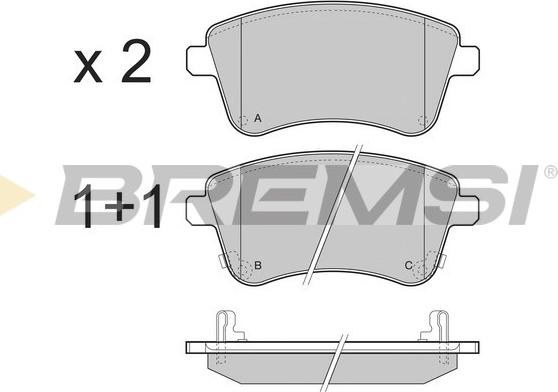 Bremsi BP3486 - Kit pastiglie freno, Freno a disco autozon.pro