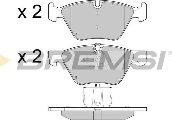 Bremsi BP3488 - Kit pastiglie freno, Freno a disco autozon.pro