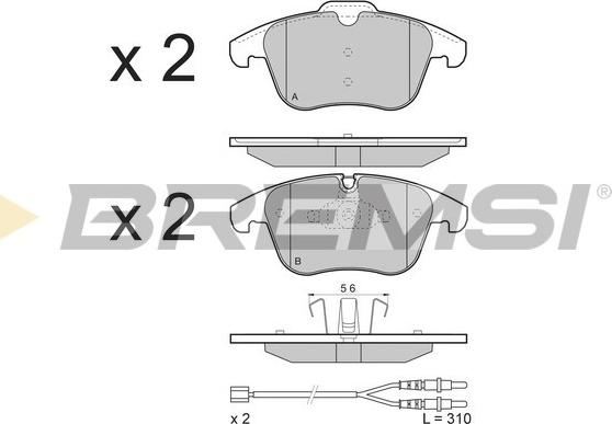 Bremsi BP3487 - Kit pastiglie freno, Freno a disco autozon.pro