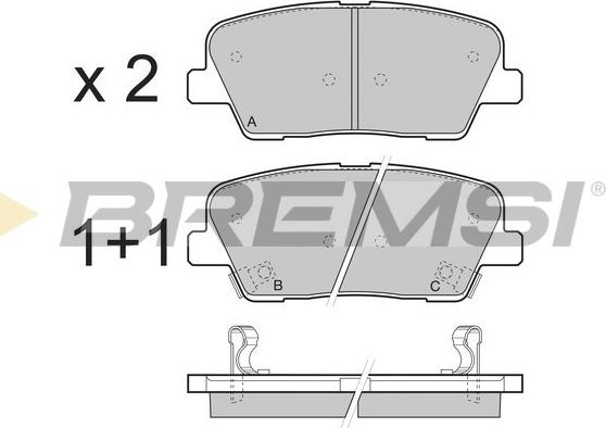 Bremsi BP3435 - Kit pastiglie freno, Freno a disco autozon.pro