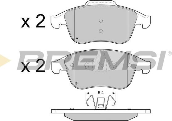 Bremsi BP3430 - Kit pastiglie freno, Freno a disco autozon.pro