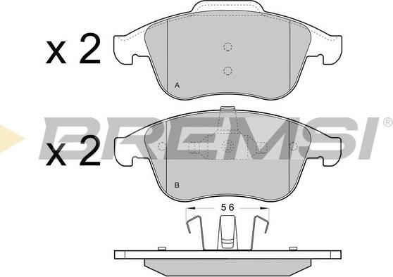 Bremsi BP3431 - Kit pastiglie freno, Freno a disco autozon.pro