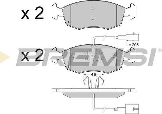 Bremsi BP3433 - Kit pastiglie freno, Freno a disco autozon.pro