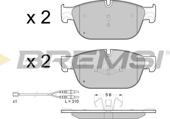 Bremsi BP3432 - Kit pastiglie freno, Freno a disco autozon.pro