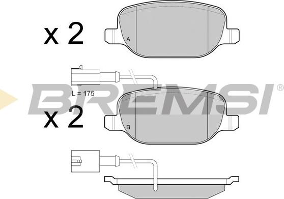 Bremsi BP3437 - Kit pastiglie freno, Freno a disco autozon.pro