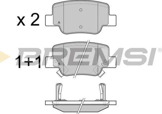 Bremsi BP3424 - Kit pastiglie freno, Freno a disco autozon.pro