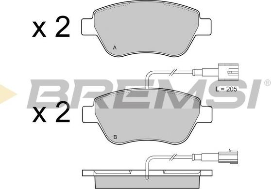 Bremsi BP3425 - Kit pastiglie freno, Freno a disco autozon.pro