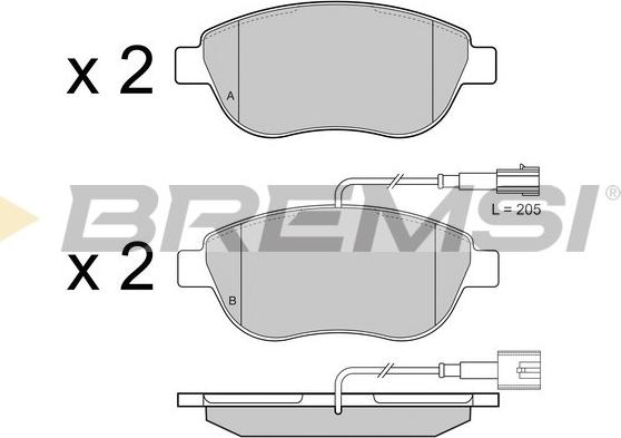 Bremsi BP3426 - Kit pastiglie freno, Freno a disco autozon.pro