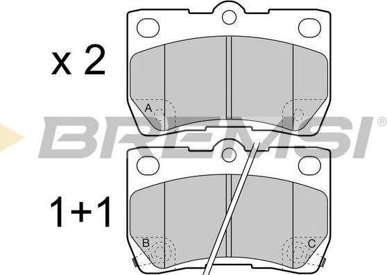 Bremsi BP3420 - Kit pastiglie freno, Freno a disco autozon.pro