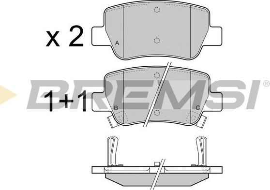 Bremsi BP3423 - Kit pastiglie freno, Freno a disco autozon.pro