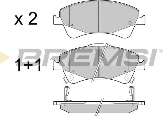 Bremsi BP3422 - Kit pastiglie freno, Freno a disco autozon.pro