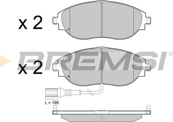 Bremsi BP3474 - Kit pastiglie freno, Freno a disco autozon.pro