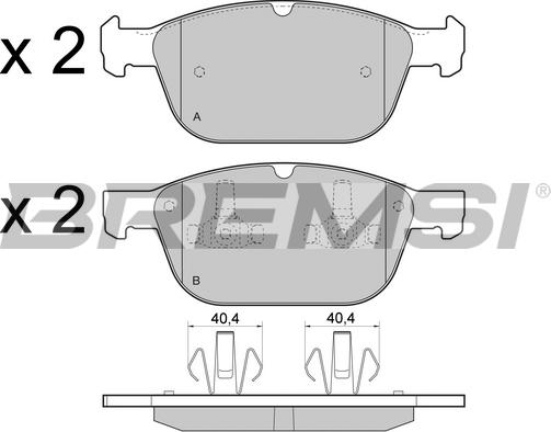 Bremsi BP3475 - Kit pastiglie freno, Freno a disco autozon.pro