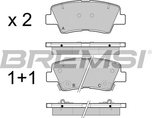 Bremsi BP3471 - Kit pastiglie freno, Freno a disco autozon.pro