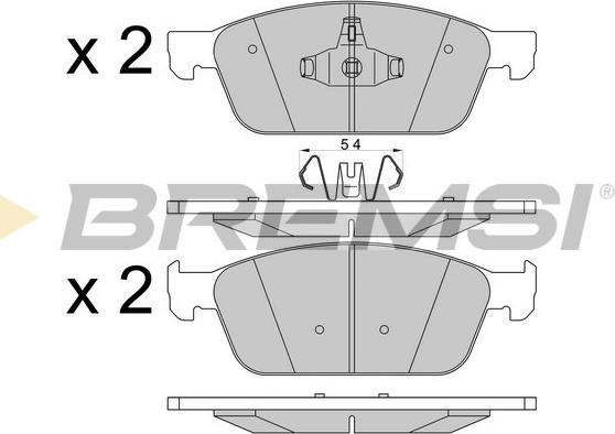 Bremsi BP3546 - Kit pastiglie freno, Freno a disco autozon.pro