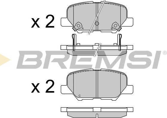 Bremsi BP3555 - Kit pastiglie freno, Freno a disco autozon.pro