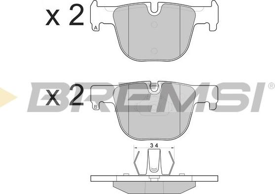 Bremsi BP3558 - Kit pastiglie freno, Freno a disco autozon.pro