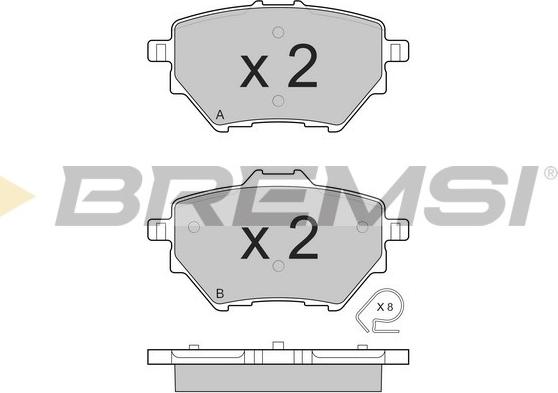 Bremsi BP3561 - Kit pastiglie freno, Freno a disco autozon.pro