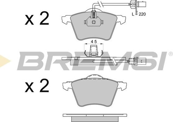 Bremsi BP3506 - Kit pastiglie freno, Freno a disco autozon.pro