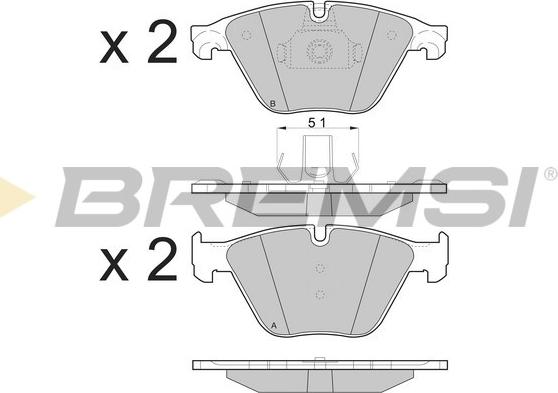 Bremsi BP3500 - Kit pastiglie freno, Freno a disco autozon.pro