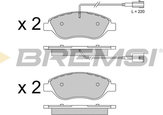 Bremsi BP3507 - Kit pastiglie freno, Freno a disco autozon.pro