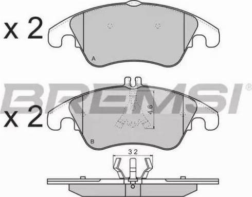 Bremsi BP3515 - Kit pastiglie freno, Freno a disco autozon.pro