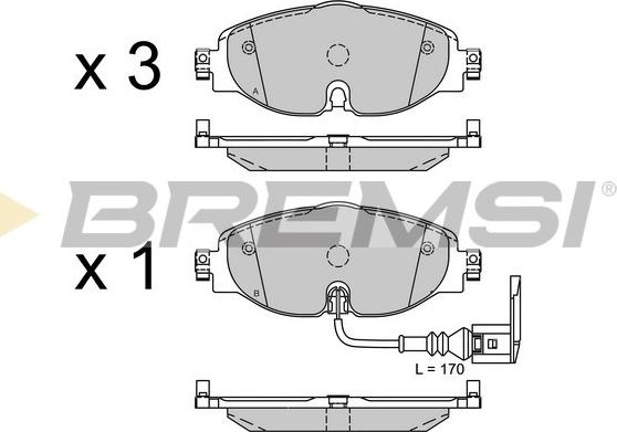 Bremsi BP3516 - Kit pastiglie freno, Freno a disco autozon.pro