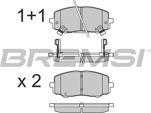 Bremsi BP3583 - Kit pastiglie freno, Freno a disco autozon.pro