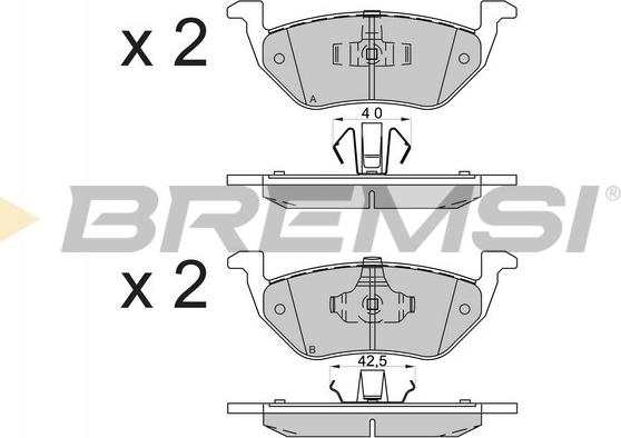 Bremsi BP3587 - Kit pastiglie freno, Freno a disco autozon.pro