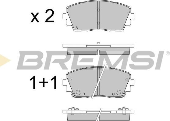 Bremsi BP3532 - Kit pastiglie freno, Freno a disco autozon.pro