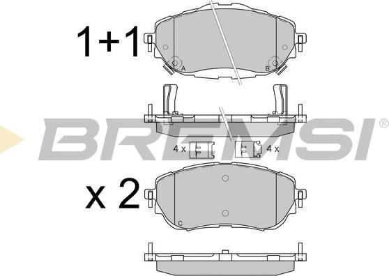 Bremsi BP3537 - Kit pastiglie freno, Freno a disco autozon.pro