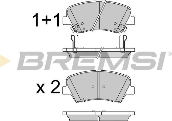 Bremsi BP3529 - Kit pastiglie freno, Freno a disco autozon.pro