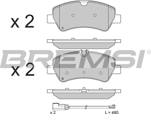 Bremsi BP3526 - Kit pastiglie freno, Freno a disco autozon.pro