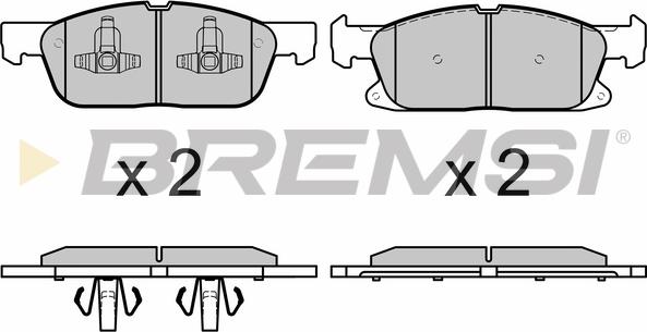 Bremsi BP3666 - Kit pastiglie freno, Freno a disco autozon.pro