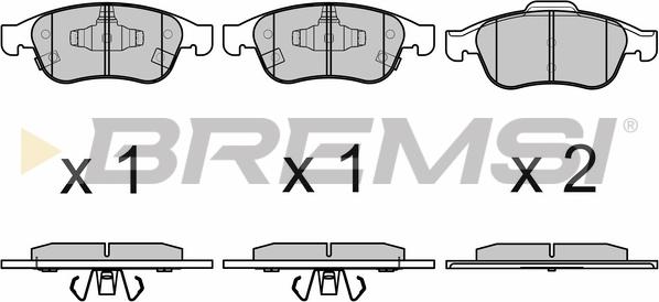 Bremsi BP3671 - Kit pastiglie freno, Freno a disco autozon.pro