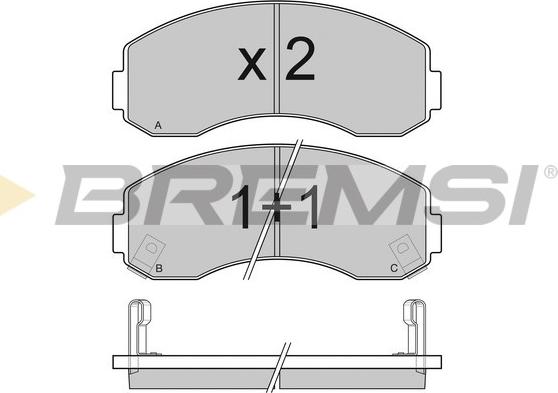 Bremsi BP3044 - Kit pastiglie freno, Freno a disco autozon.pro