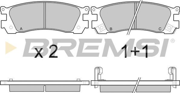 Bremsi BP3045 - Kit pastiglie freno, Freno a disco autozon.pro